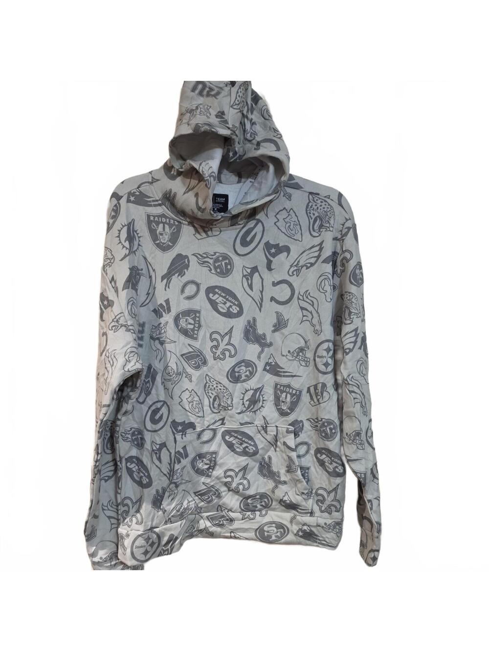NFL Hollister NFL All Over Team Logo Hoodie with pocket. NWT Med & Large